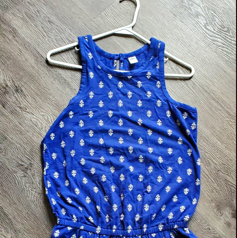 Old Navy, Navy Blue with white short romper